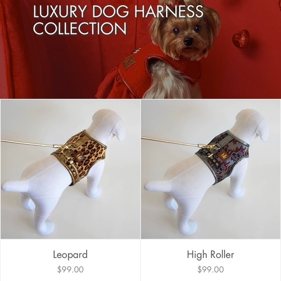 Haute Hounds Luxury Dog Harness Small Faux Croc Leather Black Plush Puppy - Picture 7 of 8